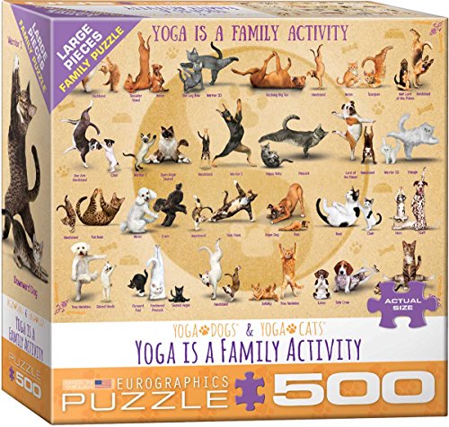 EuroGraphics Yoga with Cats and Dogs is A Family Activity Puzzle - 500 Pieces