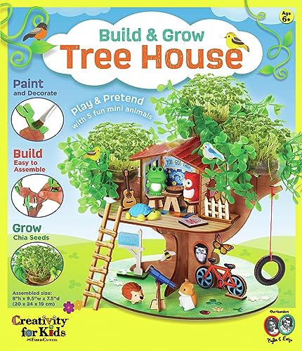 Creativity for Kids Build and Grow Tree House Craft Kit - Treehouse Playset Toy for Boys and Girls, Classic Toys for Kids