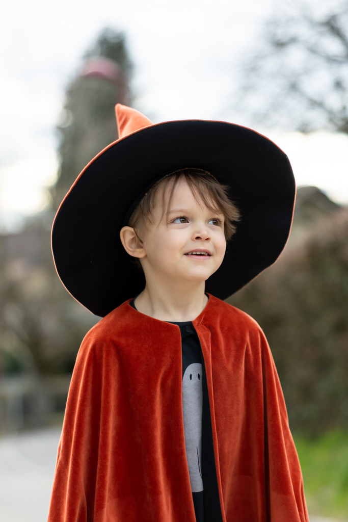 Enchanting Autumn Embers Wizard Cape & Hat Set for Magical Playtime Adventures