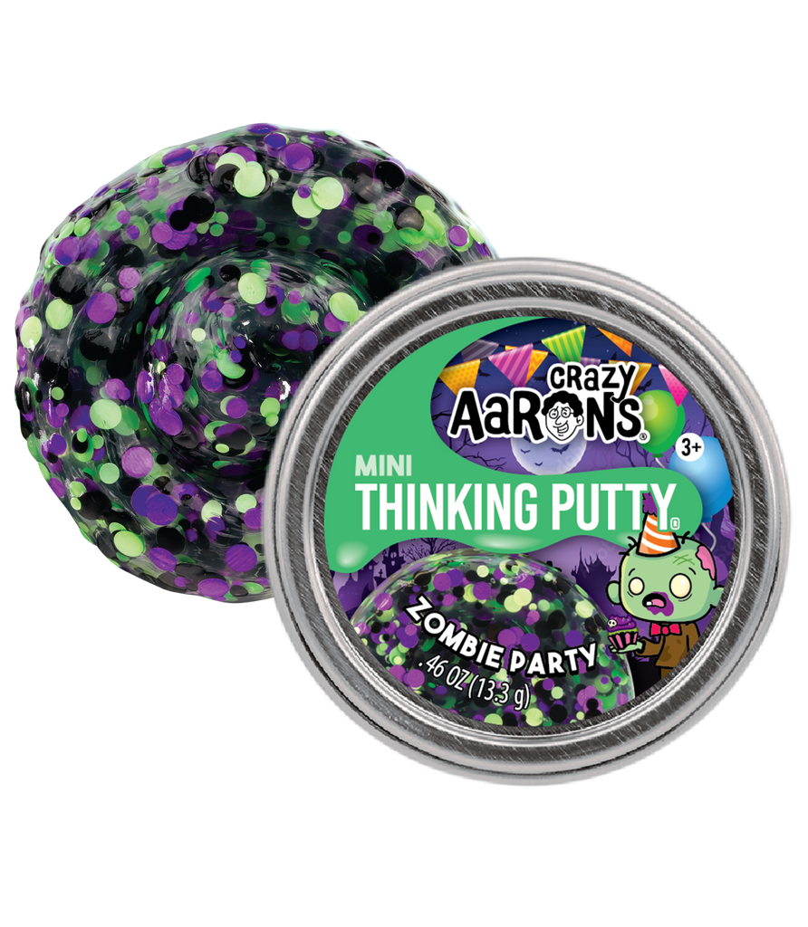 Crazy Aaron's Mini Zombie Party Thinking Putty: Clear, Colorful, Sensory Fun