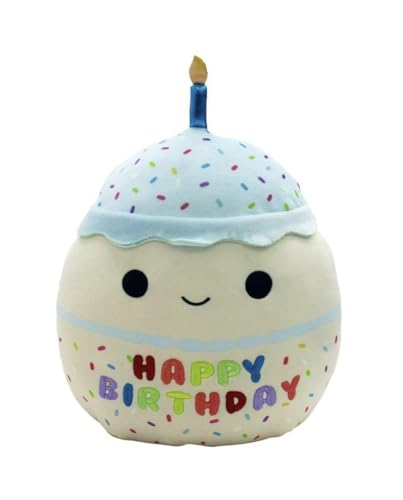 Squishmallow Kiks 10" The Birthday Cake with Blue Candle at top, Official KellyToy, Great for Gifts - New Stuffed Animals