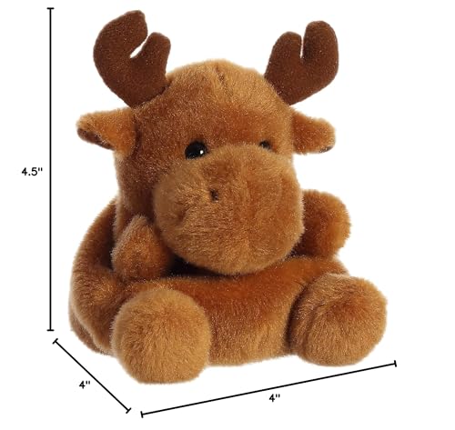 Aurora® Adorable Palm Pals™ Cinnamon Moose™ Stuffed Animal - Pocket-Sized Play - Collectable Fun - Brown 5 Inches