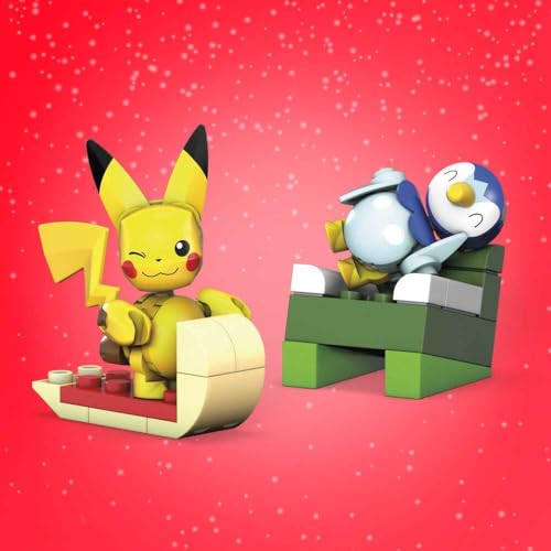 MEGA Pokémon Building Toys Set, Holiday Calendar with 202 Pieces, 2 Poseable Characters and Accessories, for Kids