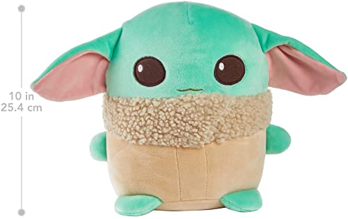 Mattel Star Wars Cuutopia Grogu Plush 10-inch Toy, Rounded Soft Pillow Doll Inspired by Star Wars The Mandalorian