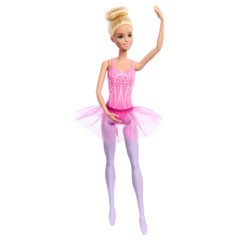 Barbie Ballerina Doll Blonde Fashion Doll in Purple Extendable Tutu with Ballet Arms and Ballerina Pointed Shoes HRG34