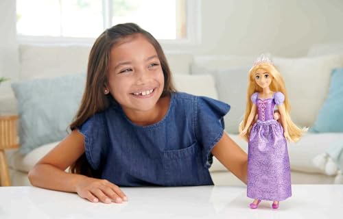 Mattel Disney Princess Rapunzel Fashion Doll, Sparkling Look with Blonde Hair, Blue Eyes & Tiara Accessory