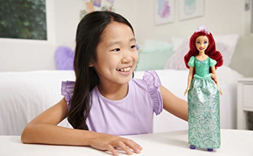 Mattel Disney Princess Ariel Fashion Doll, Sparkling Look with Red Hair, Blue Eyes & Tiara Accessory