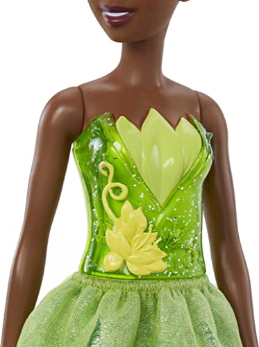 Mattel Disney Princess Tiana Fashion Doll, Sparkling Look with Brown Hair, Brown Eyes & Tiara Accessory