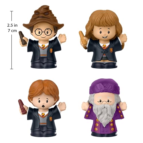 Little People Collector Harry Potter and The Sorcerer’s Stone Movie Special Edition Set for Adults & Fans, 4 Figures in Display Package