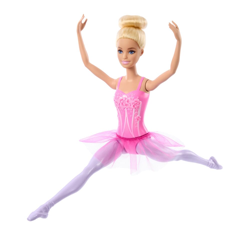 Barbie Ballerina Doll Blonde Fashion Doll in Purple Extendable Tutu with Ballet Arms and Ballerina Pointed Shoes HRG34