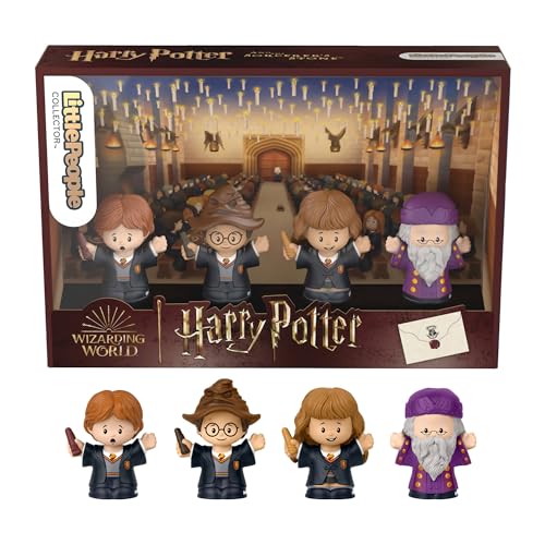 Little People Collector Harry Potter and The Sorcerer’s Stone Movie Special Edition Set for Adults & Fans, 4 Figures in Display Package