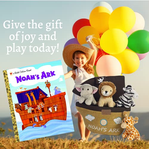 ebba Noah's Ark Plush 6 Piece Gift Set, Little Golden Book® Noah's Ark Book, Plush Noah's Ark 5-Piece Set, 8 inches