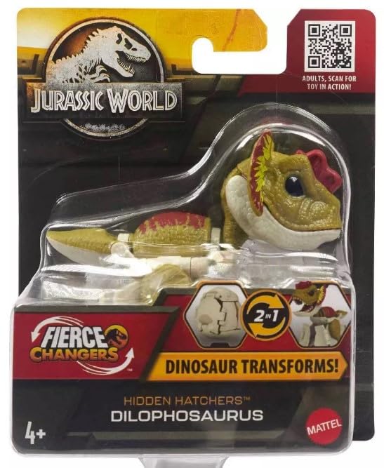 Jurassic World Fierce Changers Hidden Hatchers Dinosaur Transforms 2 in 1 (Dilophosaurus)