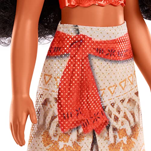 Mattel Disney Princess Moana Fashion Doll, Sparkling Look with Brown Hair, Brown Eyes & Hair Accessory