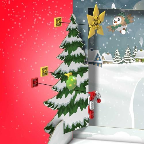 MEGA Pokémon Building Toys Set, Holiday Calendar with 202 Pieces, 2 Poseable Characters and Accessories, for Kids