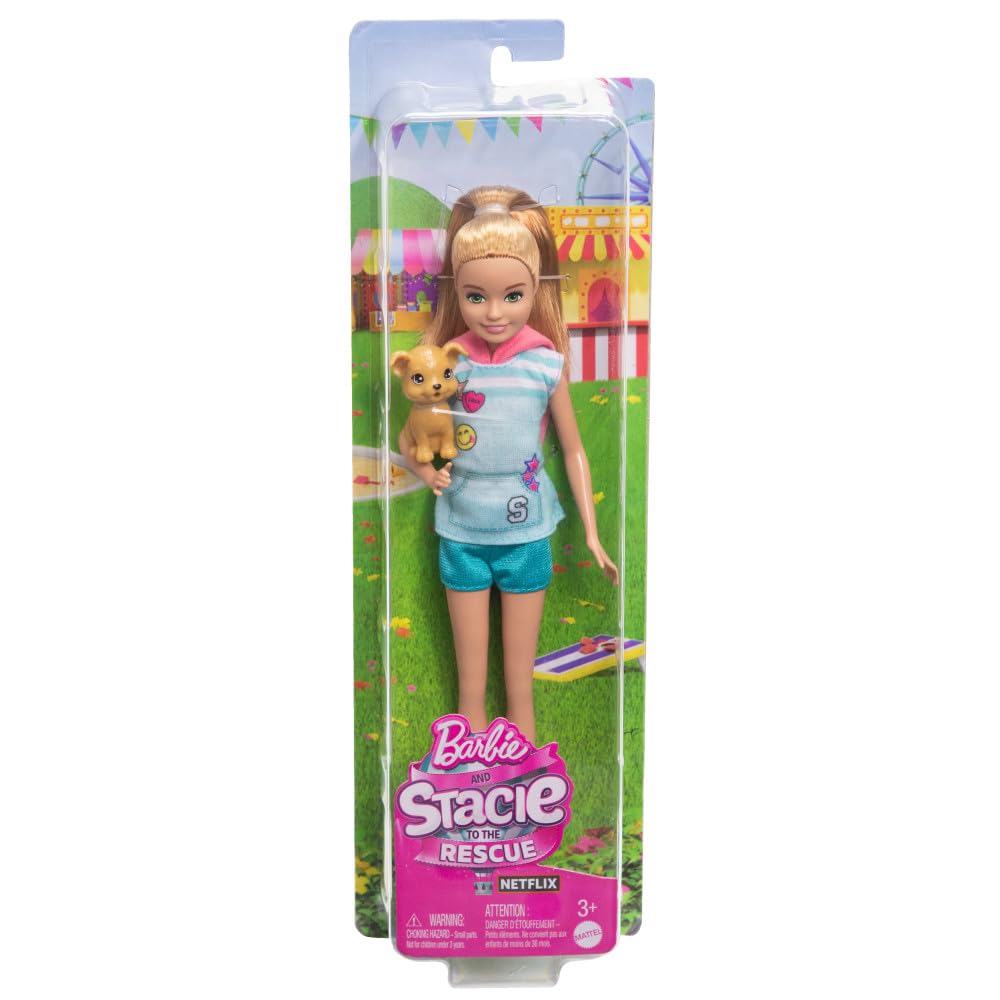 Barbie Stacie Doll with Pet Dog, from and Stacie to The Rescue Movie Toys, Blonde Hair Doll