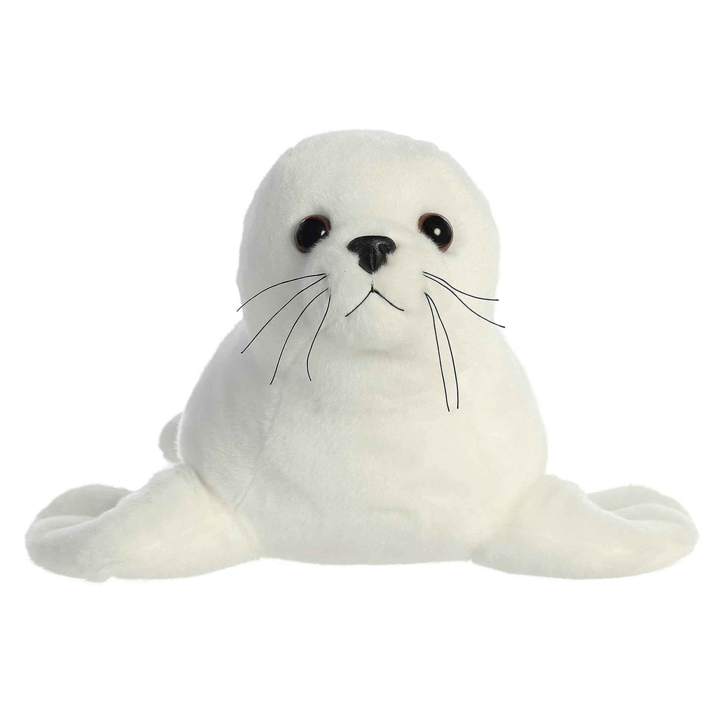 Aurora® Huggable Destination Nation™ Harp Seal Stuffed Animal - Global Exploration - Learning Fun - White 13 Inches