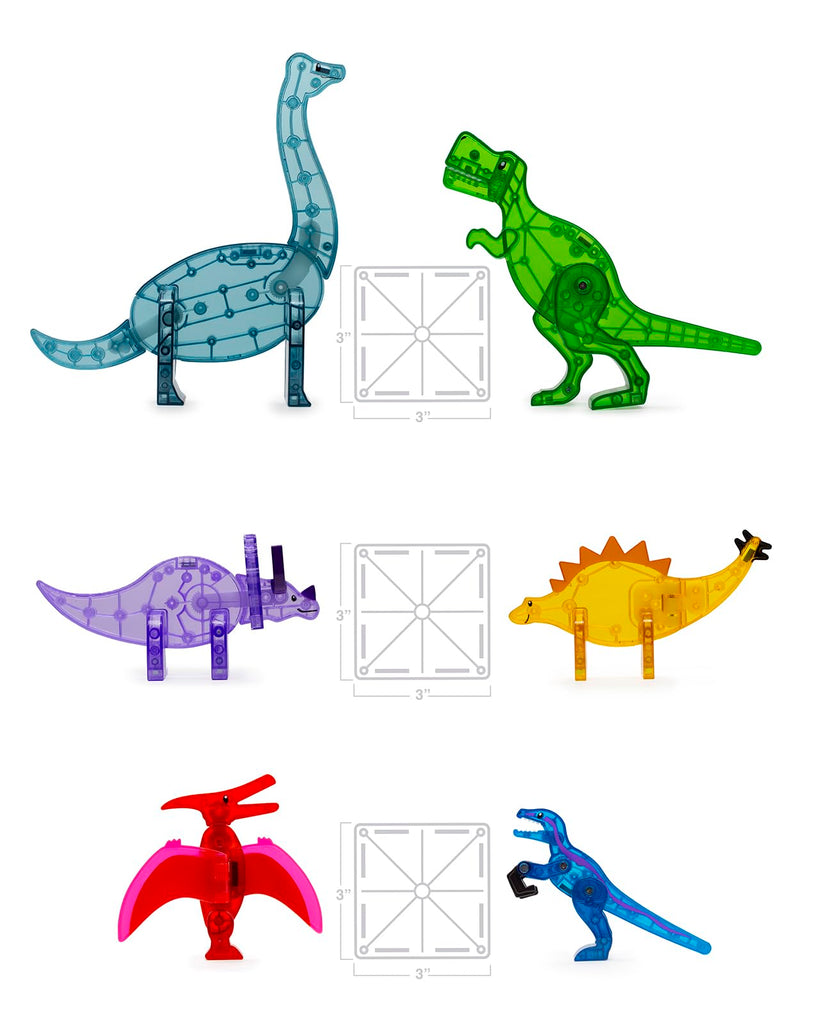 MAGNA-TILES Dino World XL 50-Piece Magnetic Construction Set, The ORIGINAL Magnetic Building Brand