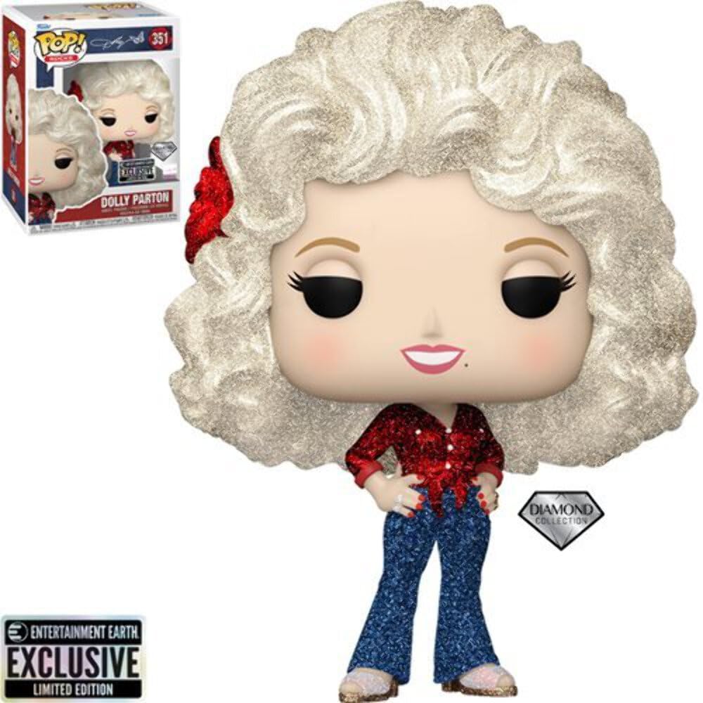 Funko Dolly Parton '77 Tour Diamond Glitter Pop! Vinyl Figure #351 - Entertainment Earth Exclusive