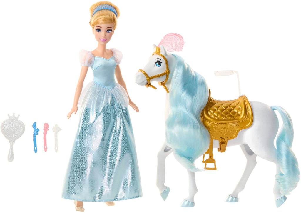 Cinderella doll with horse and styling accessories