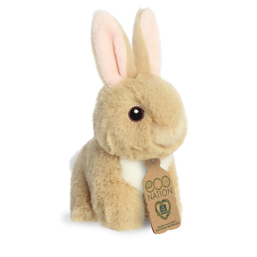 Aurora® Eco-Friendly Eco Nation™ Mini Tan Bunny Stuffed Animal - Environmental Consciousness - Recycled Materials - Brown 5 Inches