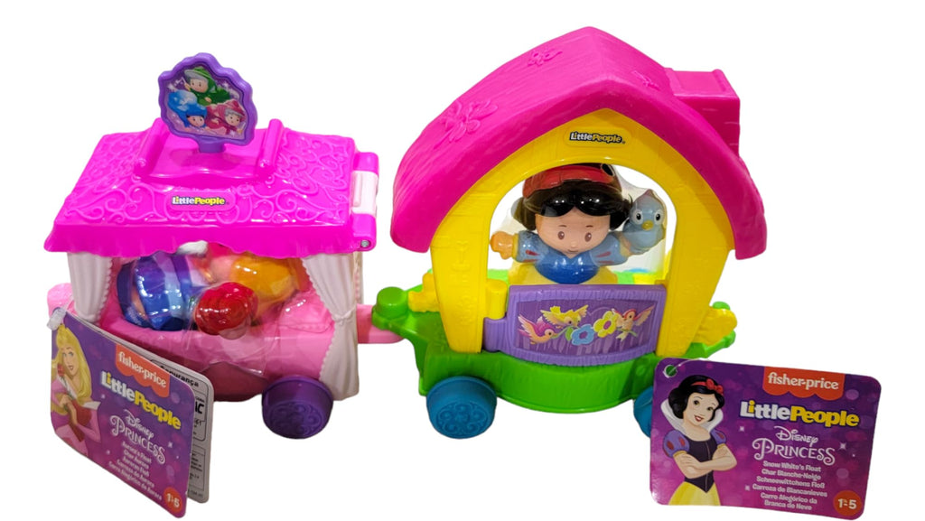 Fisher-Price Little People Disney Princess Parade Floats Bundle with Sleeping Beauty and Snow White