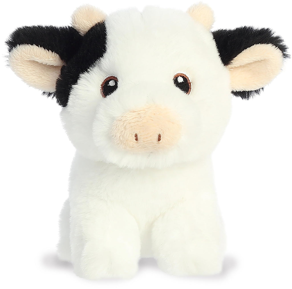 Aurora® Eco-Friendly Eco Nation™ Mini Cow Stuffed Animal - Environmental Consciousness - Recycled Materials - White 5 Inches