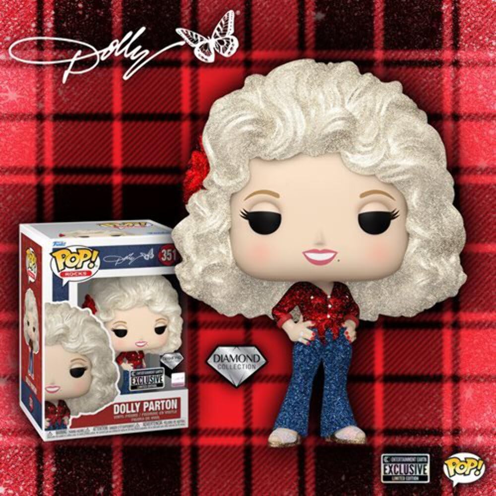 Funko Dolly Parton '77 Tour Diamond Glitter Pop! Vinyl Figure #351 - Entertainment Earth Exclusive