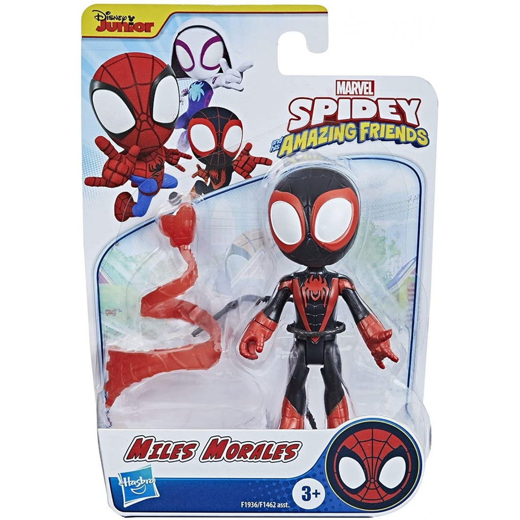 Spidey and his Amazing Friends Marvel Miles Morales Hero Figure, 4-Inch Scale Action Figure, Includes 1 Accessory, for Kids Ages 3 and Up