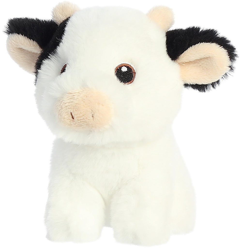 Aurora® Eco-Friendly Eco Nation™ Mini Cow Stuffed Animal - Environmental Consciousness - Recycled Materials - White 5 Inches