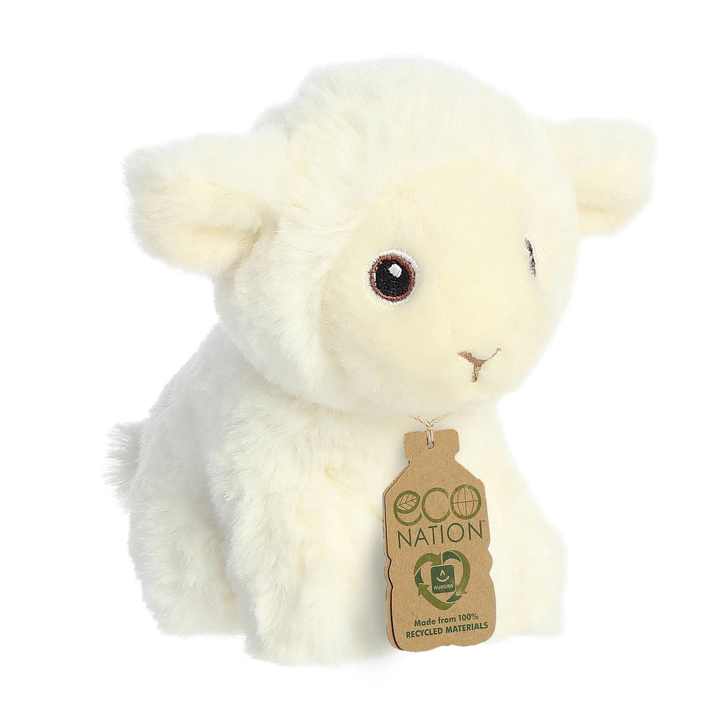 Aurora® Eco-Friendly Eco Nation™ Mini Lamb Stuffed Animal - Environmental Consciousness - Recycled Materials - White 5 Inches