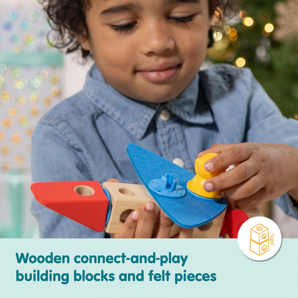 Melissa & Doug Blockables™ Vehicles Snap and Play, Mix and Match Connectable Wooden Building Blocks Play Set Toy for Preschool Boys and Girls (54 Pcs)