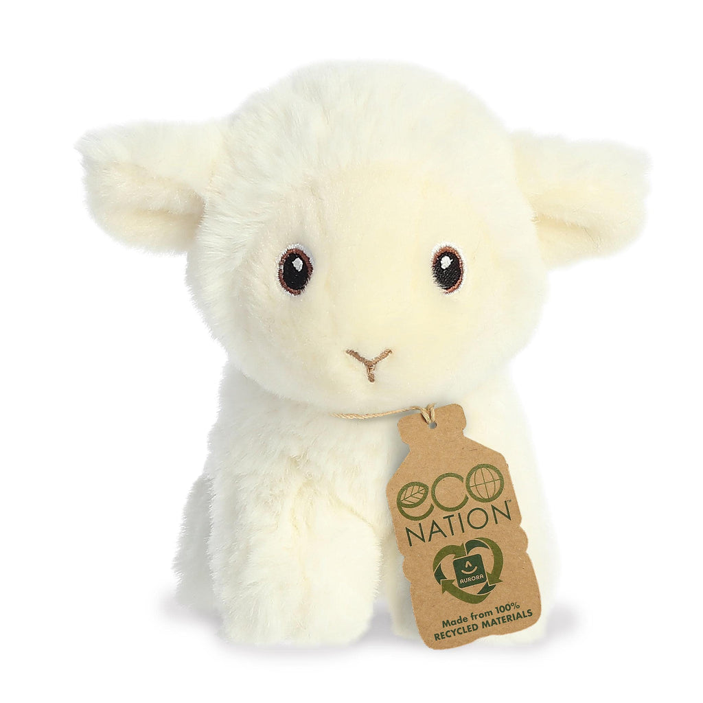 Aurora® Eco-Friendly Eco Nation™ Mini Lamb Stuffed Animal - Environmental Consciousness - Recycled Materials - White 5 Inches