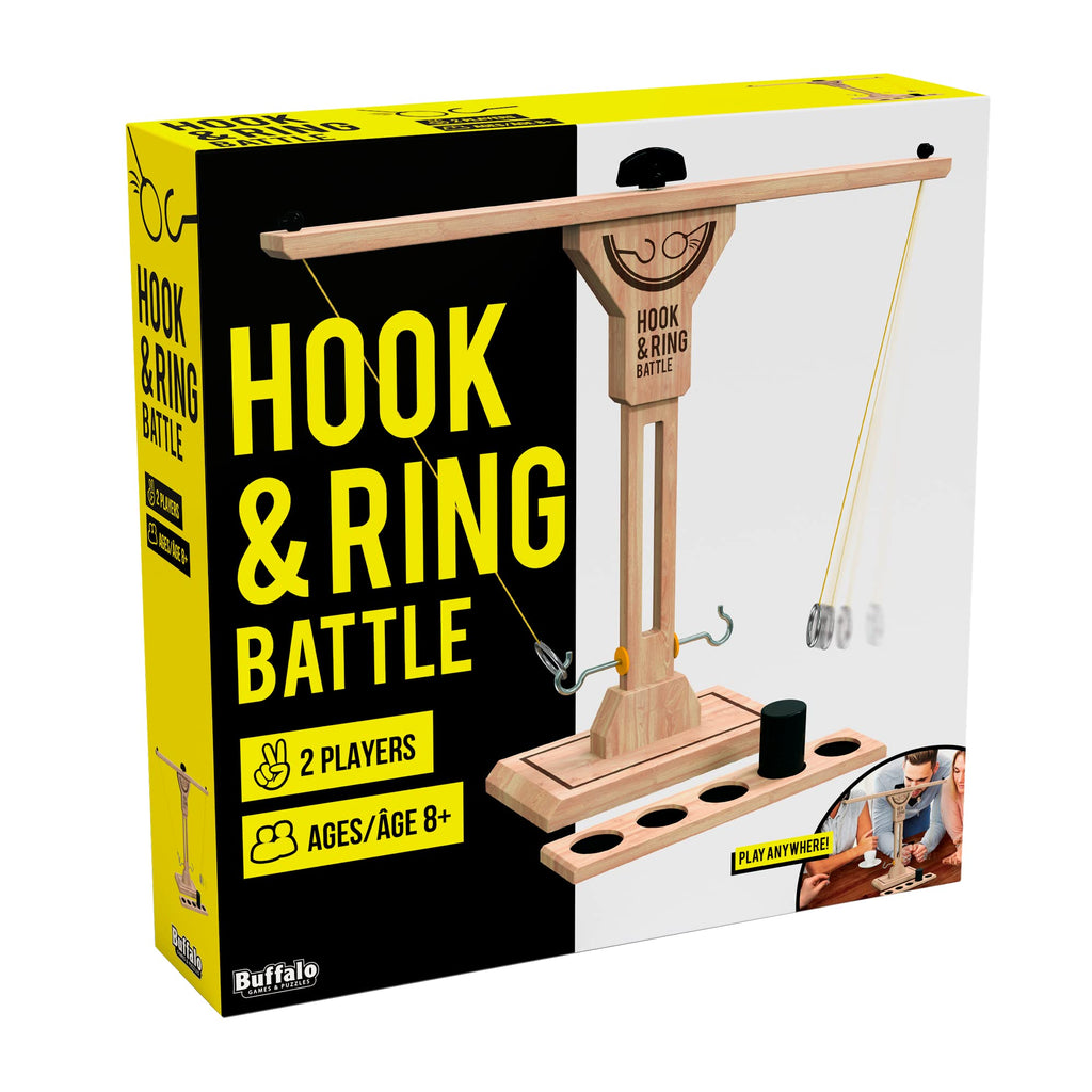 Buffalo Games - Hook and Ring Battle - Ultimate Fast Paced Party Game - Head to Head Game of Skill - Great Addition to Game Party - Bar Game - Ages 8 and Up