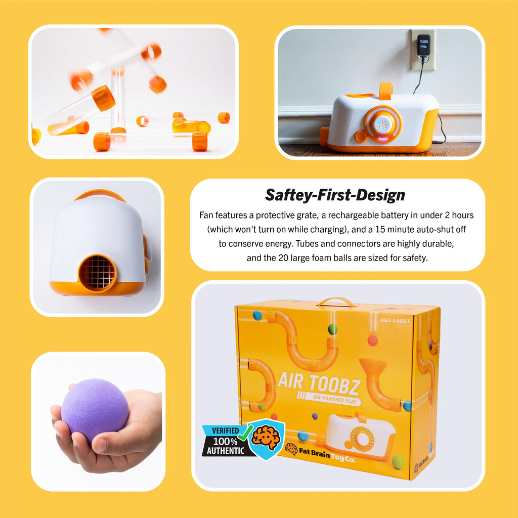 Fat Brain Toys The Original Air Toobz, Air-Powered STEM Building Toys for Kids & Teens, Kids Building Toys, STEM Toys for 3+ Year Old