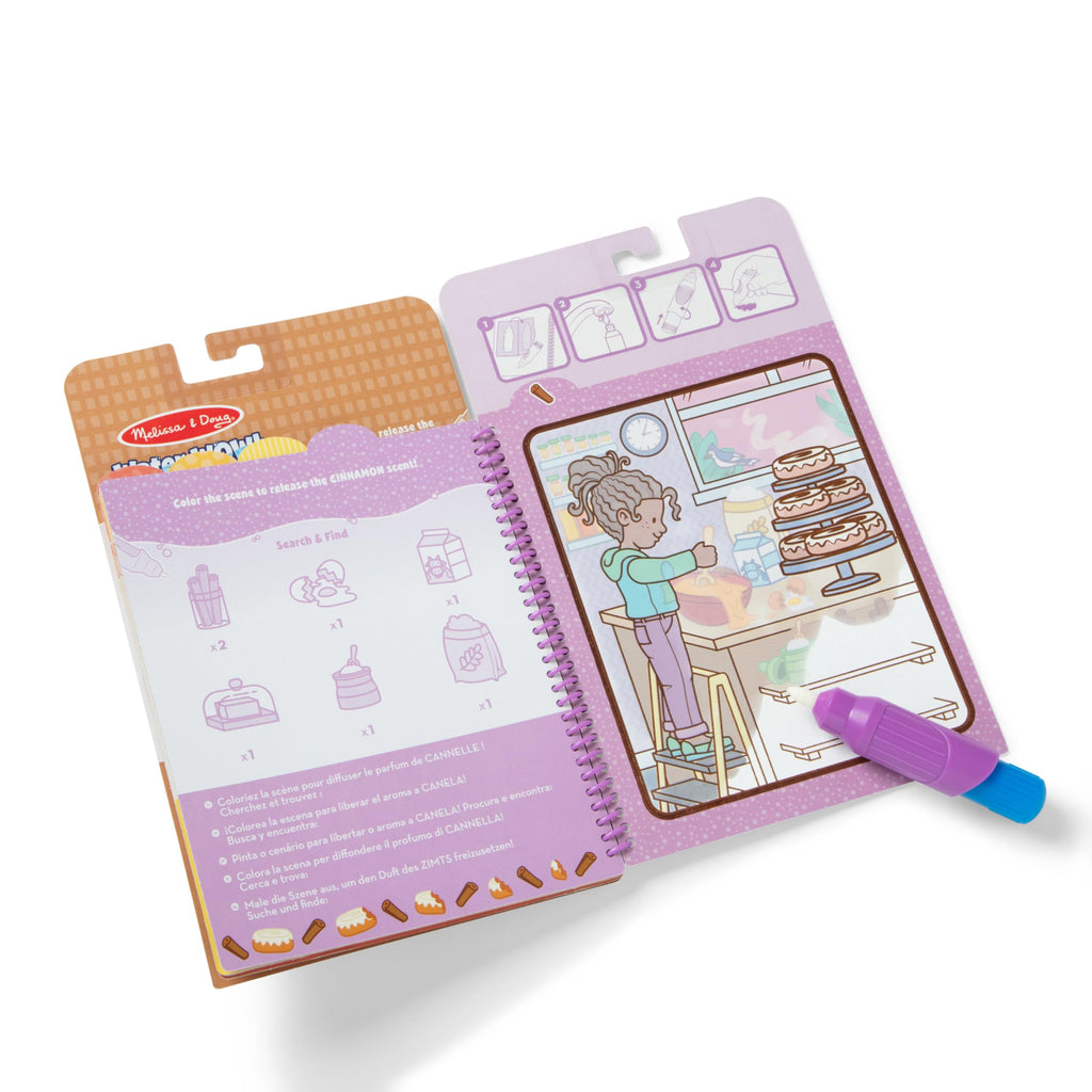 Melissa & Doug Scented Water Wow! Reusable Water-Reveal Coloring Activity Pad Travel Toy – Treats
