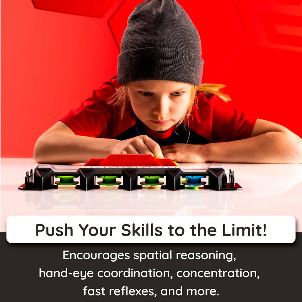 Fat Brain Toys Magshuto Knockout Rail, Magnetic Trick Shot System, Unique 2 Player Magnet Launching Game for Kids and Tweens Ages 6 and Up