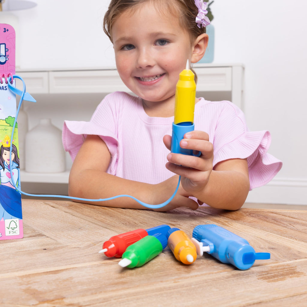 Melissa & Doug Water Wow! Pen Pack - 4 Color-with-Water Pens, Sprayer, Tether Cap