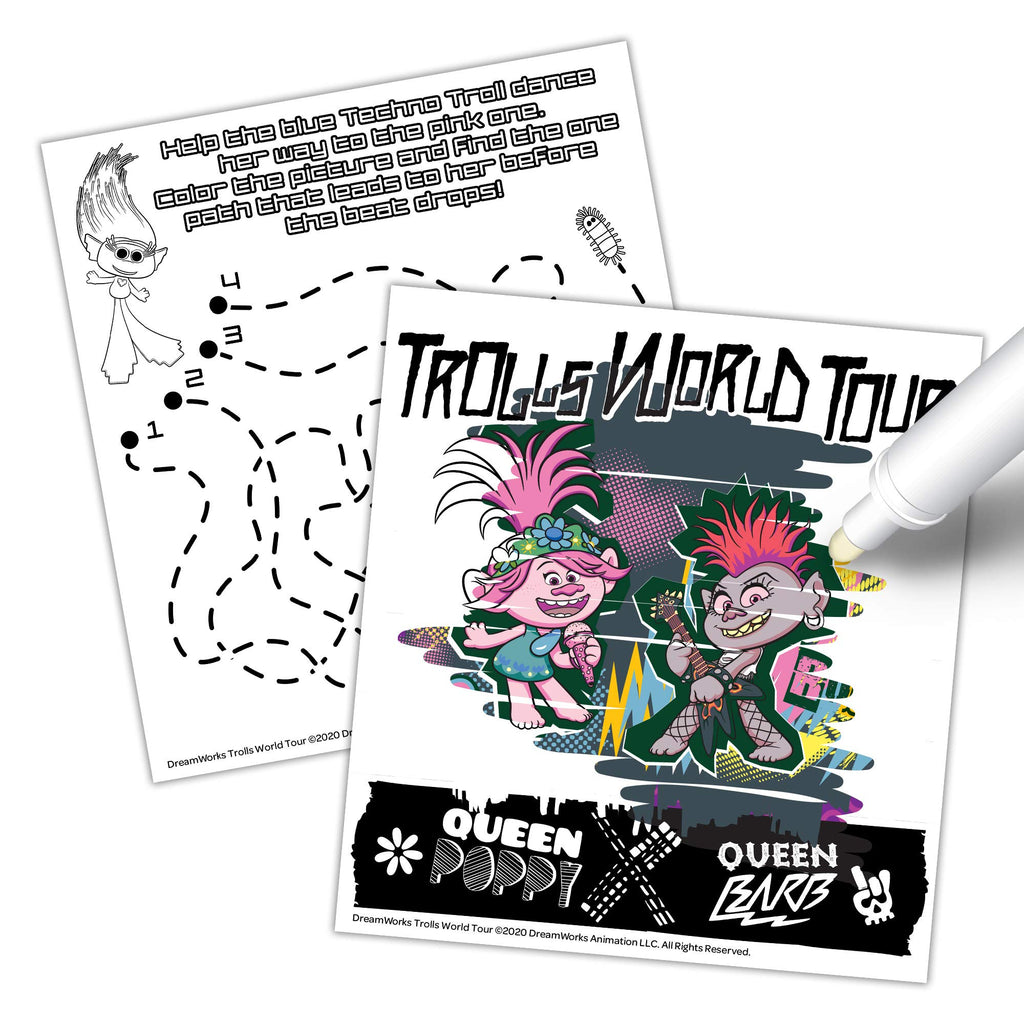 Bendon Imagine Ink Coloring Game Book, Magic Ink Pictures, Mess Free Marker (Trolls World Tour)