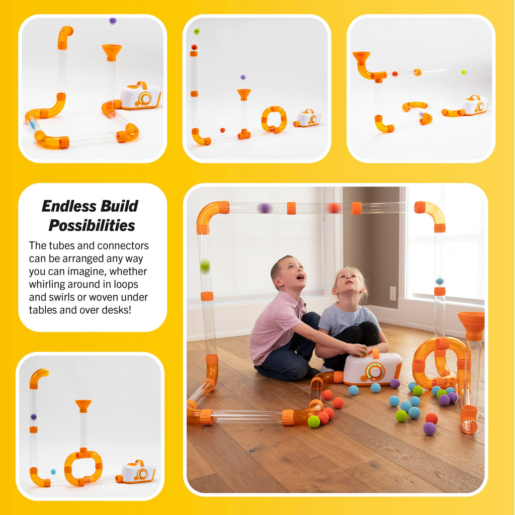 Fat Brain Toys The Original Air Toobz, Air-Powered STEM Building Toys for Kids & Teens, Kids Building Toys, STEM Toys for 3+ Year Old