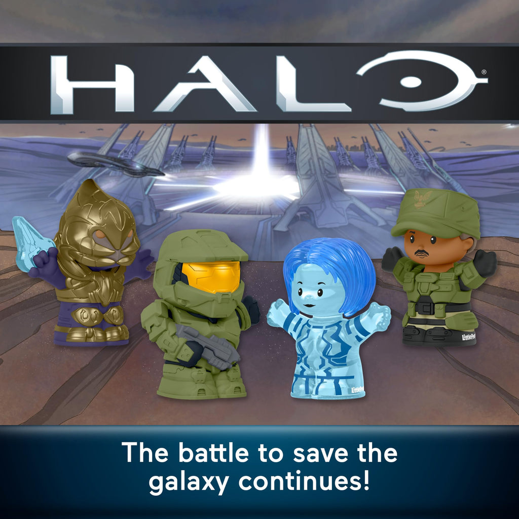 Little People Collector Halo Video Game Special Edition Set for Adults & Fans, 4 Character Figures in Display Gift Box