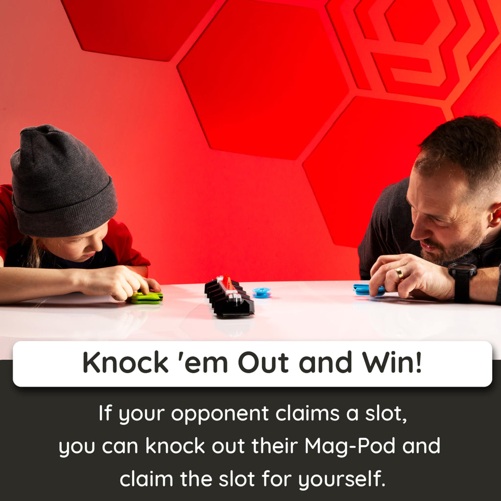 Fat Brain Toys Magshuto Knockout Rail, Magnetic Trick Shot System, Unique 2 Player Magnet Launching Game for Kids and Tweens Ages 6 and Up