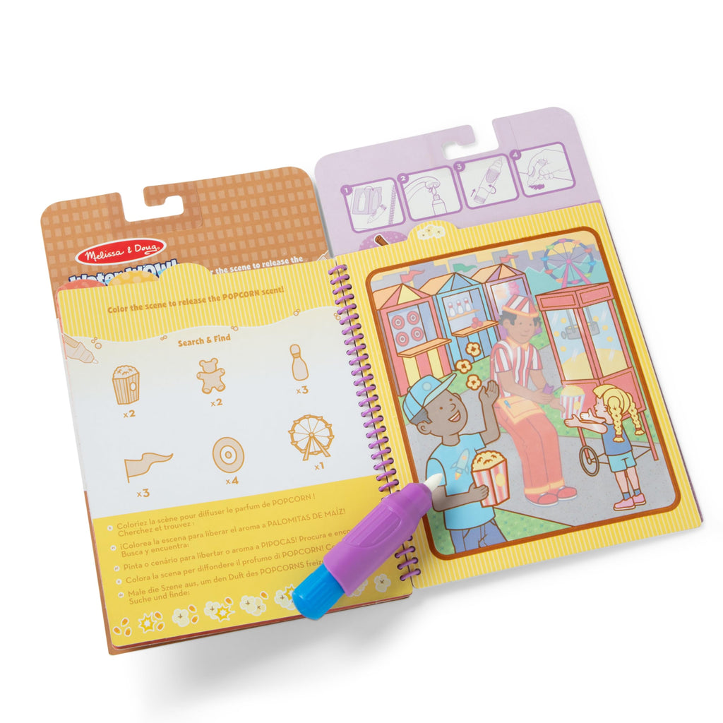 Melissa & Doug Scented Water Wow! Reusable Water-Reveal Coloring Activity Pad Travel Toy – Treats