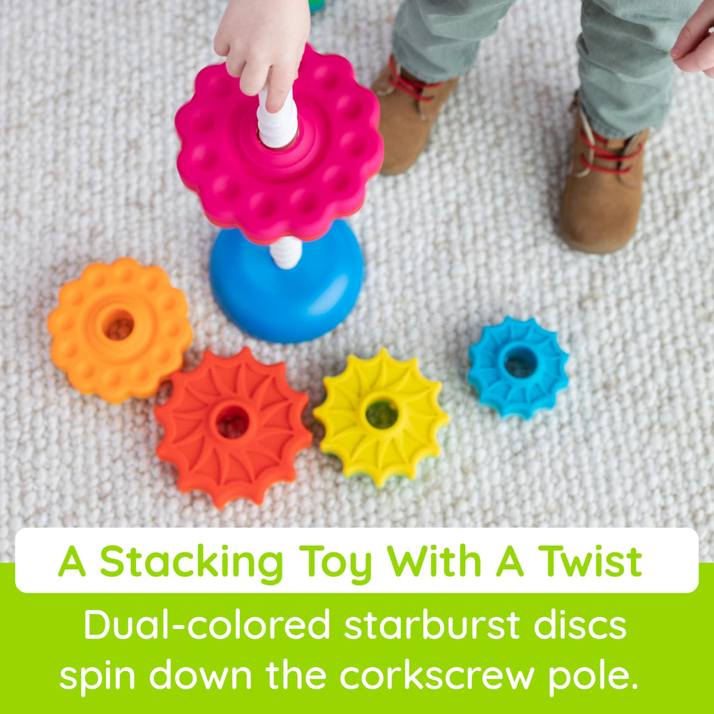Fat Brain Toys SpinAgain, Baby Stacking & Spinning Toys for Toddlers Ages 1+