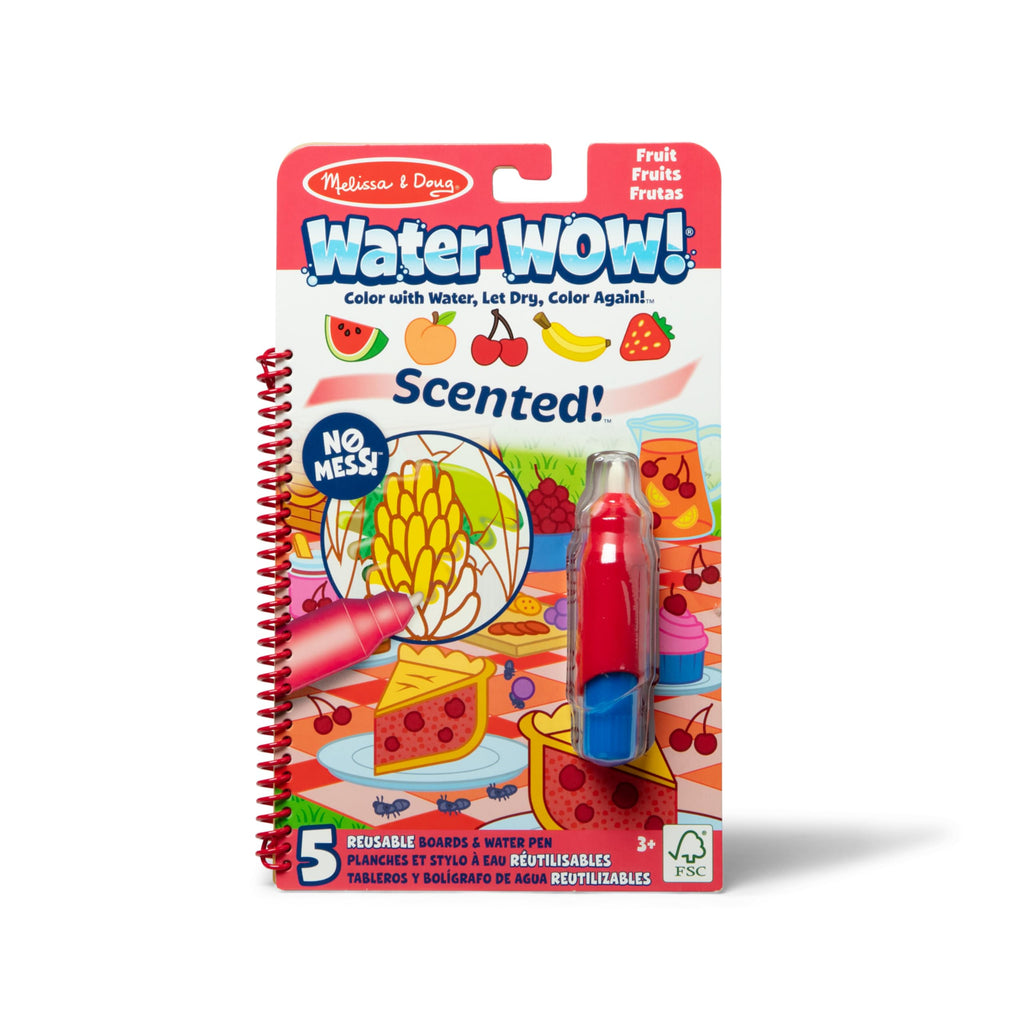 Melissa & Doug Scented Water Wow! Reusable Water-Reveal Coloring Activity Pad Travel Toy – Fruit