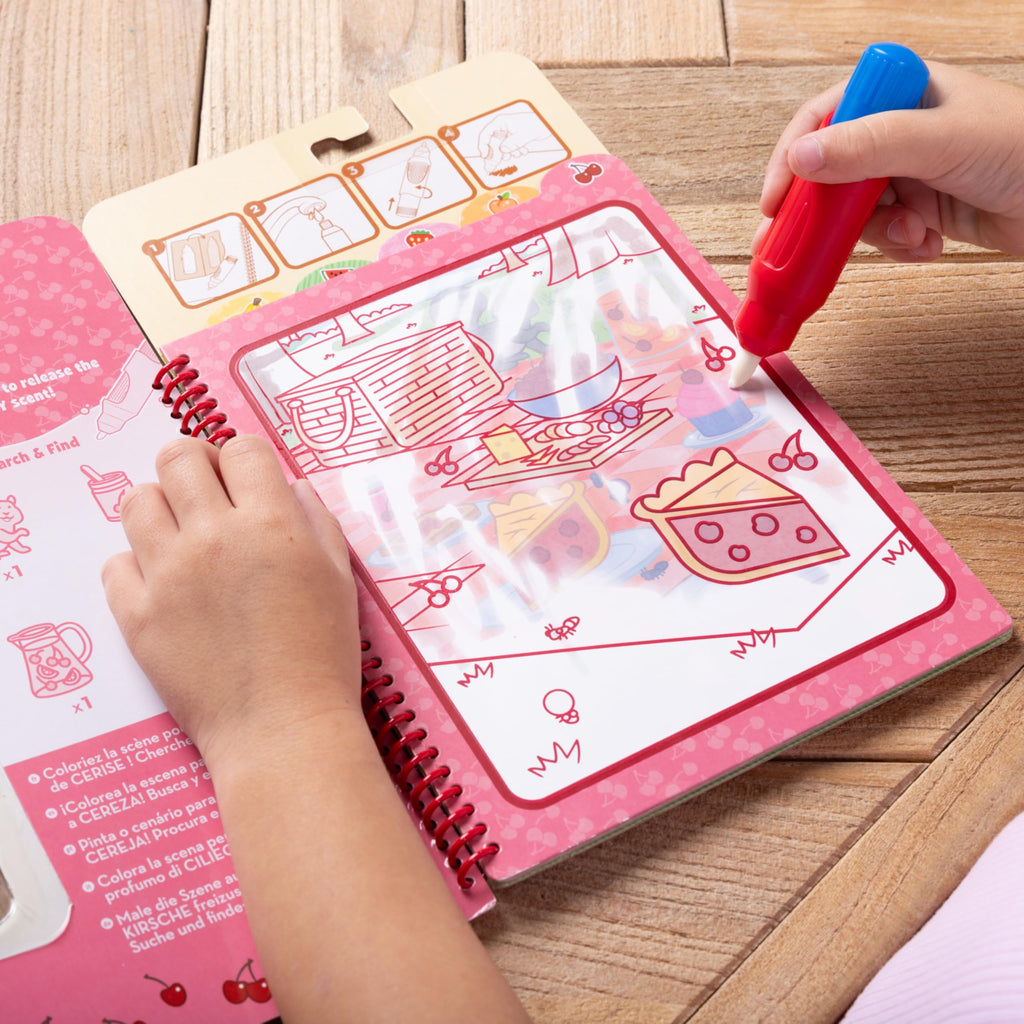 Melissa & Doug Scented Water Wow! Reusable Water-Reveal Coloring Activity Pad Travel Toy – Fruit