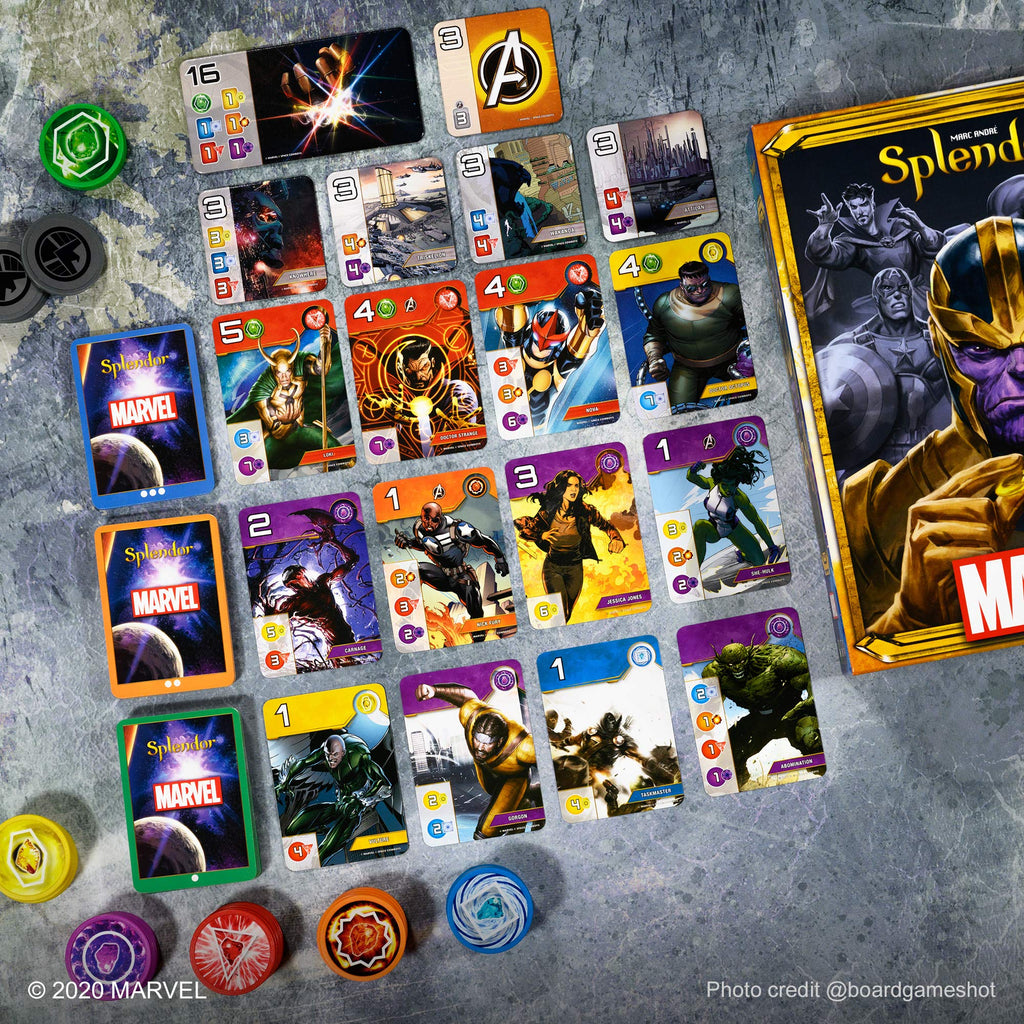 Marvel Splendor Board Game - Strategy Game for Kids and Adults, Fun Family Game Night Entertainment, Ages 10+, 2-4 Players, 30-Minute Playtime, Made by Space Cowboys