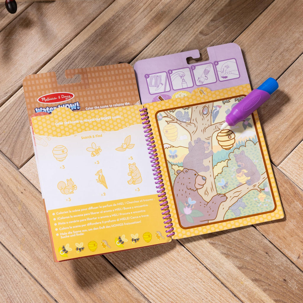 Melissa & Doug Scented Water Wow! Reusable Water-Reveal Coloring Activity Pad Travel Toy – Treats