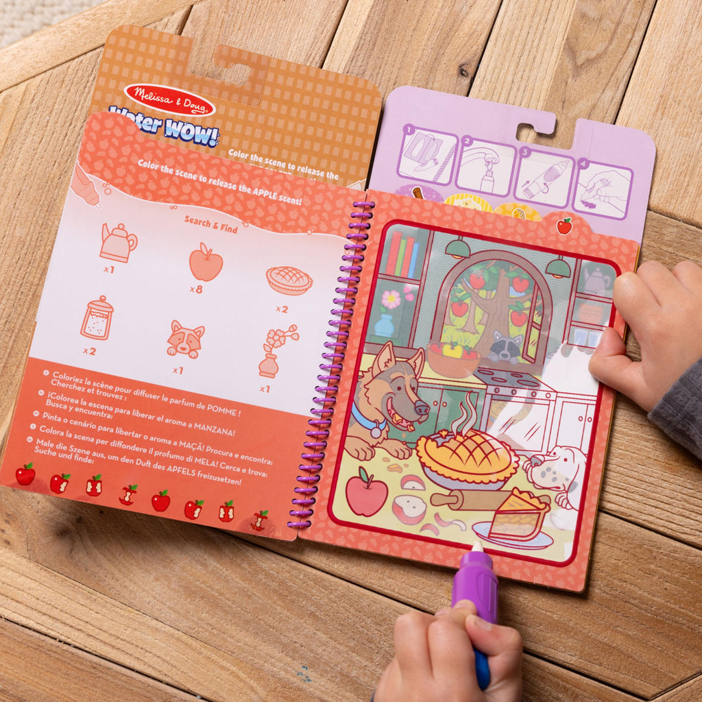 Melissa & Doug Scented Water Wow! Reusable Water-Reveal Coloring Activity Pad Travel Toy – Treats
