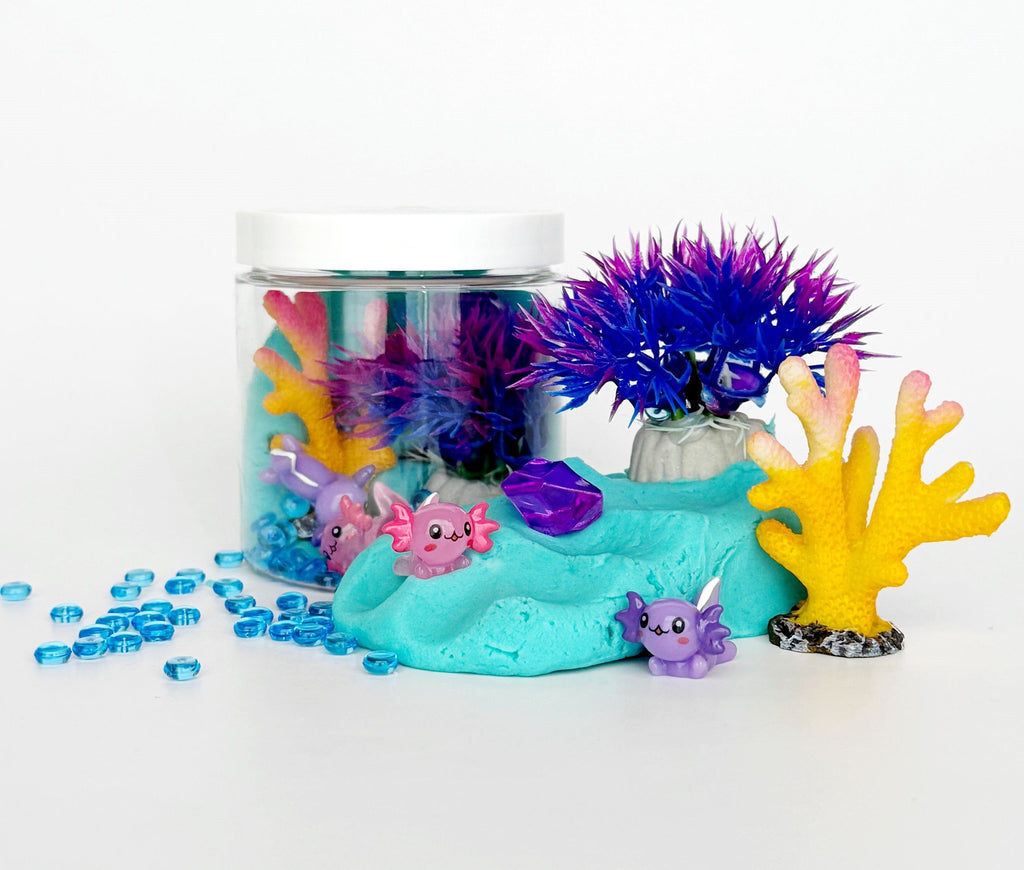 Axolotl Mini Dough-To-Go Play Kit: Scented KidDough, Aquarium Fun, Travel Toy